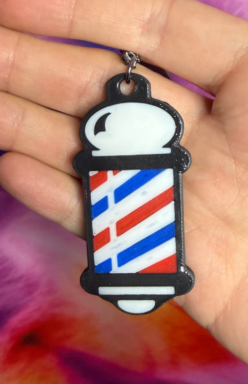 Barbershop Pole NFC Keychain
